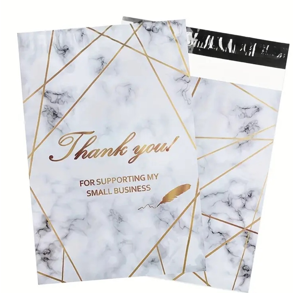 8 10"x13" Gold and White marble Geometric Shipping Supplies